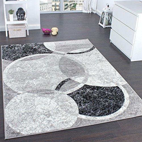 Tapis De Créateur Contemporain Avec Cercles Mar...