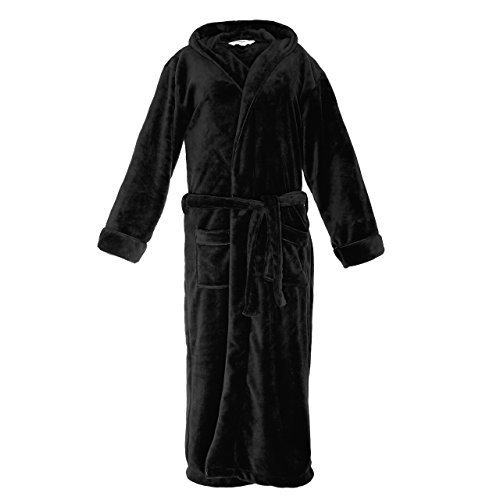 Peignoir de luxe en microfibre avec capuche pou...