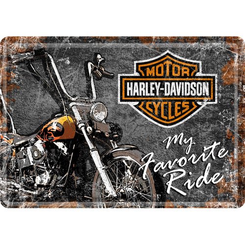 Nostalgic-Art PLAQUE METAL MOTO FAVORITE - LICENCE HARLEY DAVIDSON - 10x14 cm - FRAIS OFFERT code EAN 4250889509538 