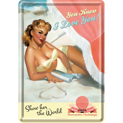 Plaque en metal 10 x 14 cm - You Know I Love You