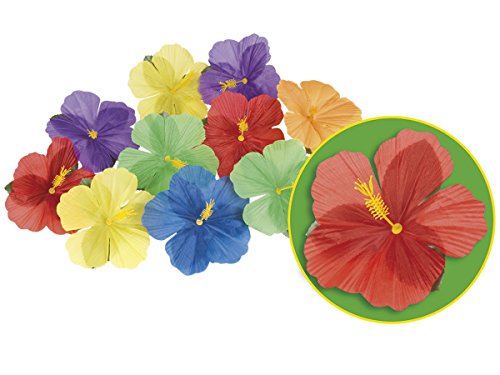 Alsino Fleurs hibiscus décoratives (environ 24 pièces) Pour une décoration hawaïenne, tahiti et tropicale (52513) ambiance beach party soirée anniversaire mariage idée original sympa code EAN 4250906140195 