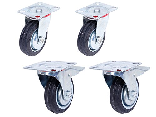 Lot de 4 Roulettes pivotantes 2 avec et 2 sans ...
