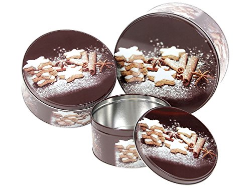 Set de 3 Boîtes à gâteaux biscuits de Noël rond...