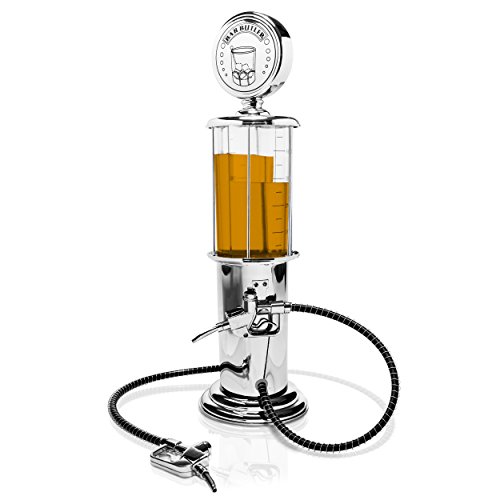 Venkon VENKON - Distributeur de Boisson en Désign des Pompe à Essence - 2 Réservoirs & 2 Robinets avec des Tuyaux Flexibles - 900 ml - Transparent - pour les Boissons Alcoolisées et non Alcoolisées code EAN 4250921303797 