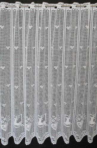 Scheibengardinen 56 - 89 cm hoch Brise-bise motif cœur 13,5 cm et 120 cm de haut code EAN 4250923604915 