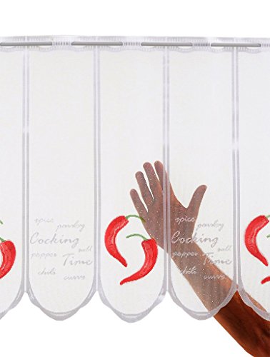 29,5 cm Largeur rideau brise-bise avec Chili Ro...