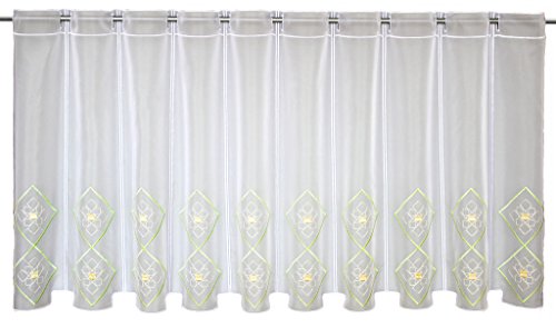 Scheibengardinen Höhe Variabel Rideau brise-bise Hauteur au choix, Largeur?: 15,5 cm, couleur au choix, hellgrün-weiß, 30x15,5 H/B code EAN 4250923616413 