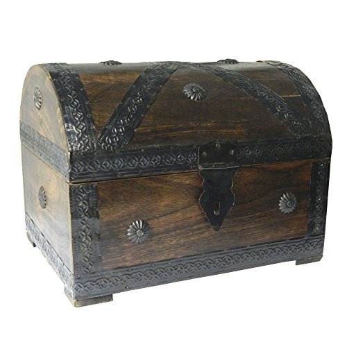 Coffret-pirate Trésor 28x21x21cm Bois de mangui...