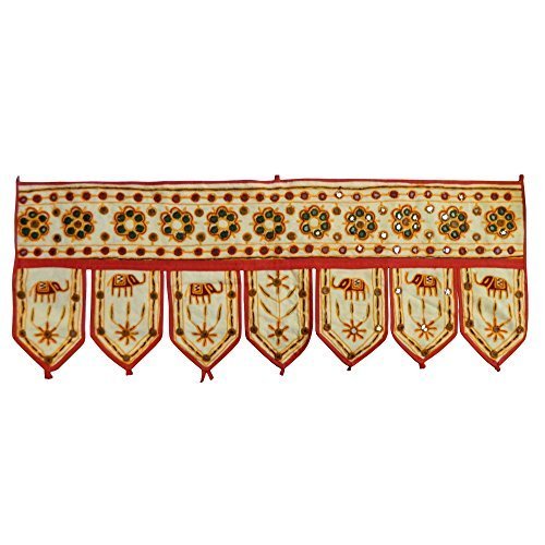 Décoration de porte CANTONNIÈRE INDIENNE blanc ...