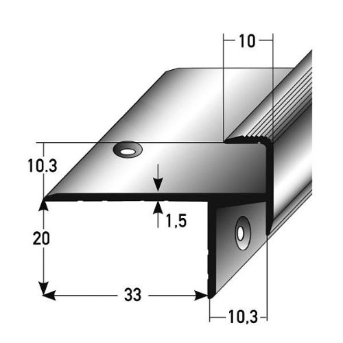 2 mètres (2 x 1 m) Stratifié/Parquet-Nez de mar...