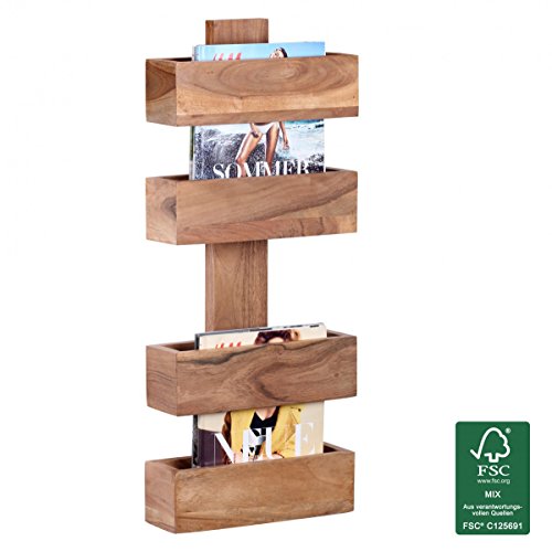 Bois massif étagère porte-journal en bois d'aca...