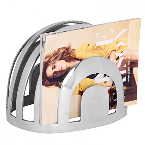 FineBuy Décoration porte-journaux design en argent porte-journal en aluminium code EAN 4250950233973 