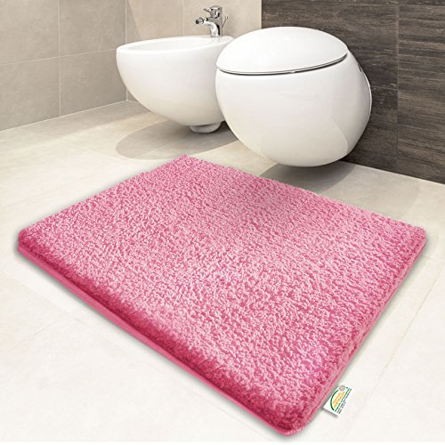 casa pura Tapis de bain rose vif | certifié Oeko-Tex 100 et lavable | poil très doux | plusieurs tailles au choix - 50x80cm code EAN 4250953748917 