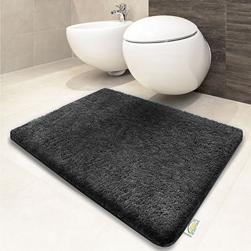 Tapis de bain gris foncé | certifié Oeko-Tex 10...