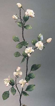 Motif fleurs de cerisiers, émaillées blanc, H?:...