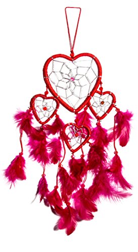 Ciffre Grand env. 40 cm x 9 cm DREAM CATCHER Attrape-rêves Cœur Rouge Pink Heart 4250968212977 (4250968212977)