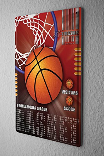 Plaque Émaillée Retro Déco Basket-ball ligue pr...
