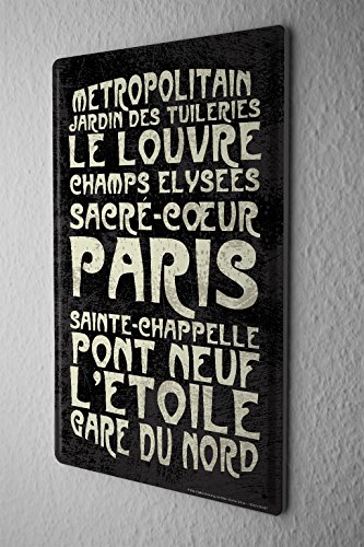 leotie fashion&lifestyle Plaque Émaillée Déco Ville Attractions Paris 20X30 cm code EAN 4250991232676 