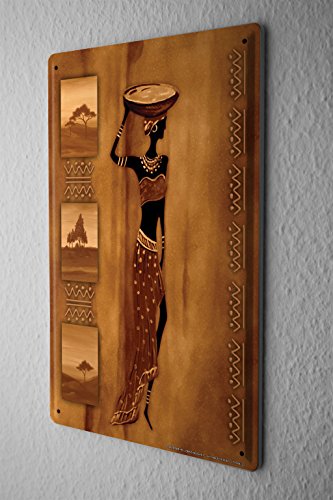 Plaque Émaillée Tour Du Monde femme africaine a...