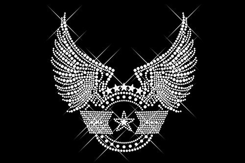 Luxflair © strass et motif sexy bügelbild sterne. airforce en strass grand modèle/riesig. glitzerndes strass transfert de tissu patch thermocollant imprimé sur ou collez ou applikation. pour filles et femmes, les filles et bébé pierres strass, connus également comme rhinestone twisted envy, 1 mode d'emploi inclus code EAN 4250991500959 