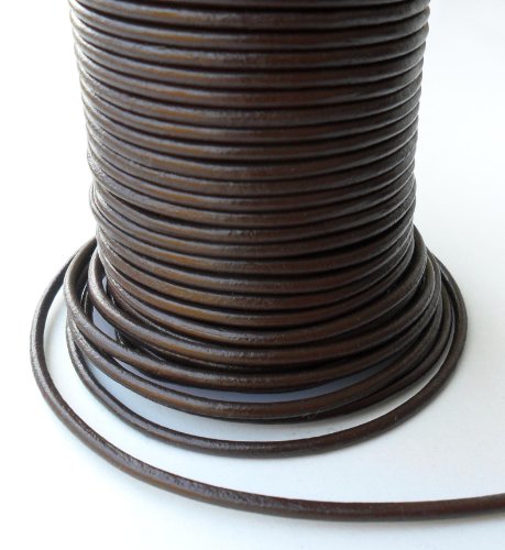 Auroris Cordon en cuir rond - 25 m - ø 1,5 mm - marron 4250995602536 (4250995602536)