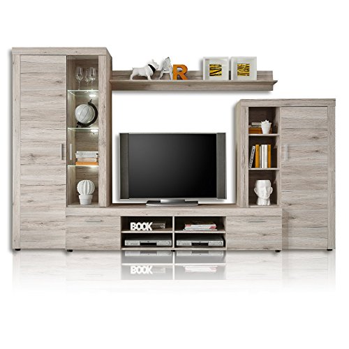 Maisonnerie 1392-983-88 ensemble de meubles tv design fiesta chêne sable lxhxp 301x193x40 cm code EAN 4251014142156 