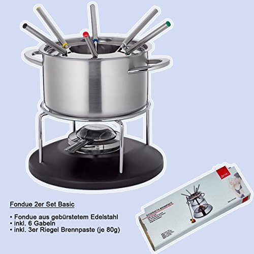 Spring Fondue en acier inoxydable 18 cm en noir...