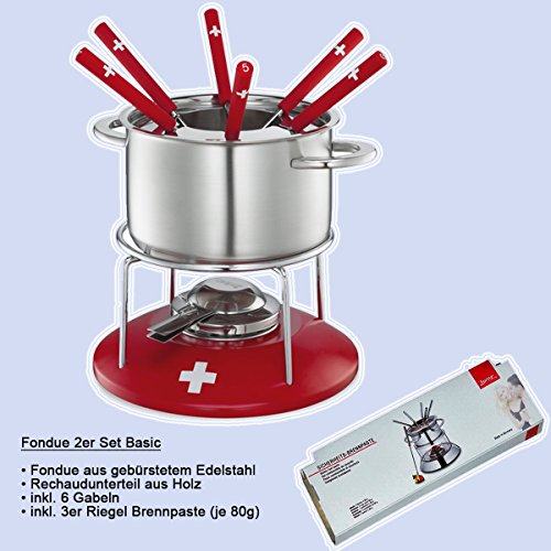 Lot de 2-basic appareil à fondue rouge 18 cm-di...