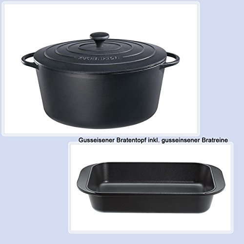 Marmite en fonte avec couvercle et plat à rôtir...