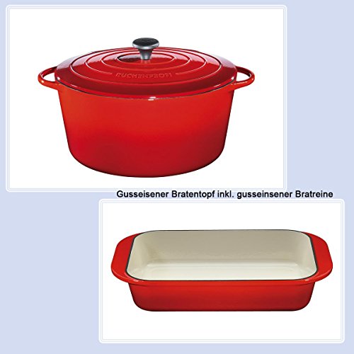 Marmite en fonte avec couvercle et plat à rôtir...