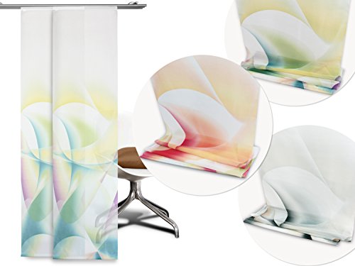 Deko Trends 'Maintenant À Prix à économie. durchscheinender Panneau coulissant décoratif "Space" de "tendances - Salon Décoration fabriqué en Allemagne dans de kubistisch Design Moderne à fines couleurs - en 3 frais Gradients Combinaisons de Couleurs - Dimensions?: env. 245 cm x 60 cm turquoise code EAN 4251047772818 