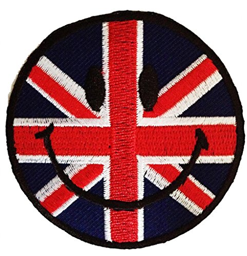 Uk Angleterre Gt. Bretagne Smiley Patch ''7,5 x 7,5 cm'' - Écusson brodé Ecussons Imprimés Ecussons Thermocollants Broderie Sur Vetement Ecusson Biker 4251052603435 Catch-the-Patch.de