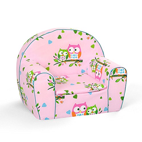Fauteuil siège enfant bébé poupon (rose hibou)