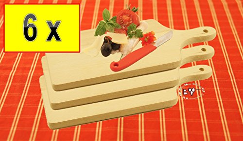 Lot de 6 planches à raclette, pizza planche bru...