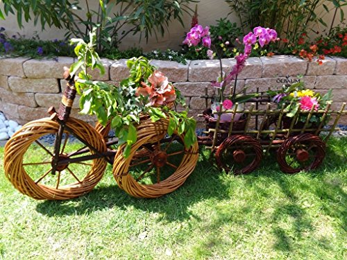 ÖLBAUM 2xDreirad, rad/trike suspension leiterwagen45-marron foncé 45 cm en rotin résistant aux intempéries, **korbmaterial idéal pour décorer le jardin, la cuisine, en tant que jardinière/bac à fleurs avec jardinière intégrée, conteneur plantes pflanztröge, en rotin, osier, en pots, jardinière holzschubkarre-hannusch pot de fleurs jardinière/pot de fleurs, pots, maison, pots de fleurs, pot de fleurs code EAN 4251077942892 
