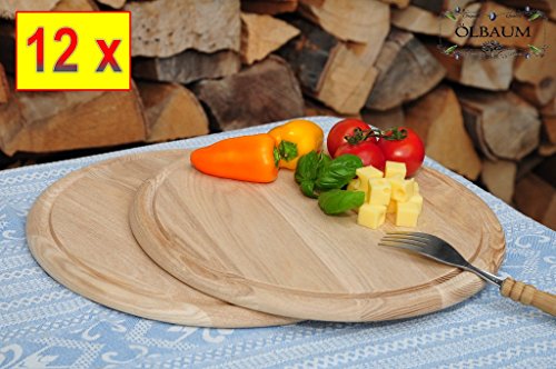 12 x Pizzabrett, tartes flambées plateau-rond-b...