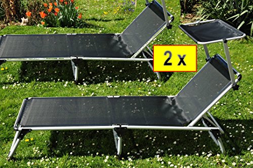 Chaise longue, chaise longue lot de 2-très conf...