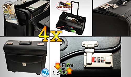 4 x Chariot, imitation cuir noir, en cuir pour ...