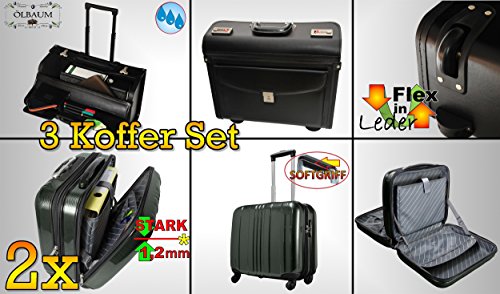 3 x Mallette Rigide Chariot de Noir, Noir + arg...