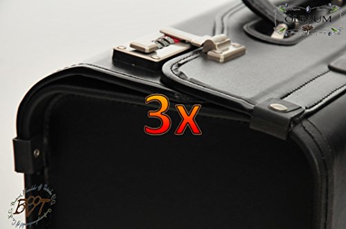 BTV Multistore 2002 Ensemble valises?: 2 x spacieux sac de voyage en cuir (cuir synthétique) Noir, 1 x Business Valise avec roulettes + Poignée télescopique, stable, Valise de pilote Kit annonce VOL Valise/Accessoires pilotes de voyage trolley Mallette de/trolley code EAN 4251077990275 