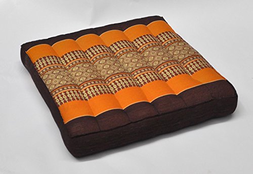 Wilai Coussin plat, galette de siège, assise pour chaise fauteuil canapé, fabriqué en Thaïlande, Marron-orange (81121) code EAN 4251079712592 