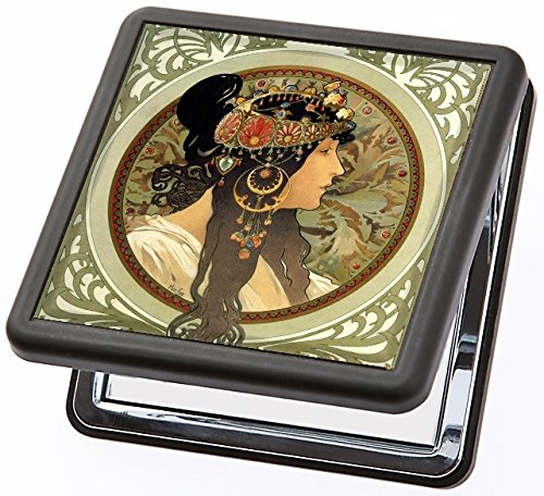 Miroir de poche Mucha - La brune de Artis Vivendi