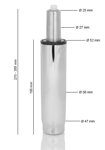 Ressort à gaz/Vérin à gaz M - Chrome, 27-35,5 c...