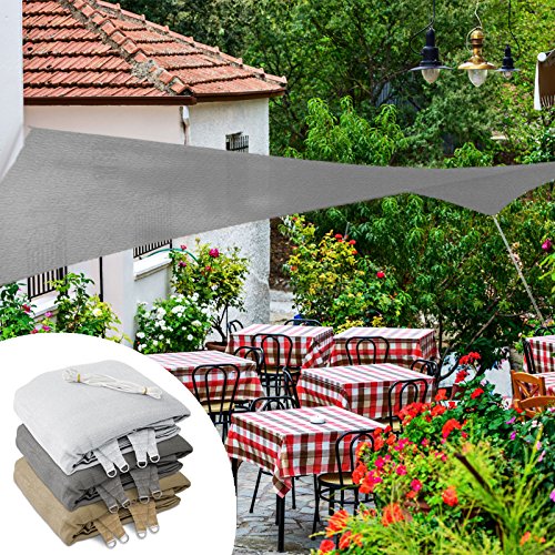 casa pura Voile d'ombrage casa pura® Quadra en 3 coloris | matériau HDPE résistant aux rayons UV | taille 5x5m, gris code EAN 4251132414524 