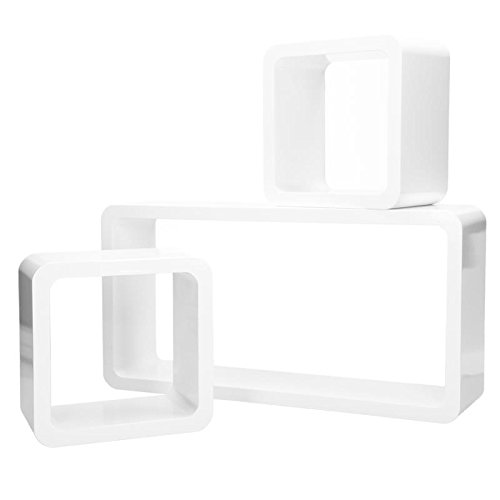 Étagère murale Set de 3 cubes Blanc
