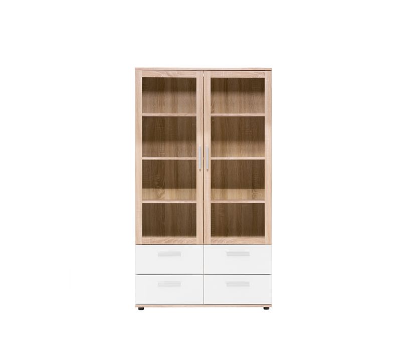  Vitrine 2 portes/ 4 tiroirs TOLEDO décor chêne sonoma/blanc code EAN 4251182708086 