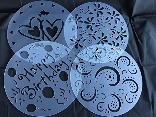 Royal Houseware Lot de 4 pochoirs à gâteaux Mot...