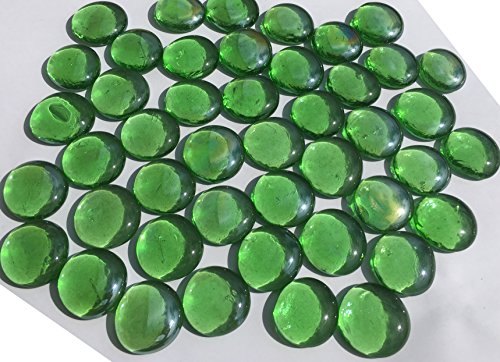 CRYSTAL KING Mélange Vert cabochon en verre Nuggets 3,5 cm 600 g boules décoratives Plat Verre Décoration Table billes en verre de vase décoratif Garnissage cabochon en verre multicolore de Crystal King code EAN 4251184311550 