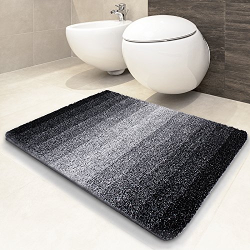 casa pura Tapis de bain casa pura® Ombre noir-blanc | ultra doux et souple | 5 tailles au choix | poil long - lavable | 50x60cm code EAN 4251184957925 