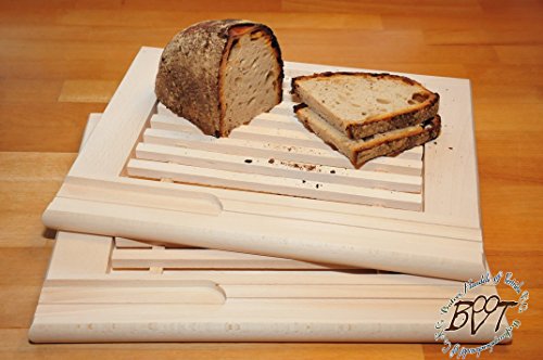 2 x Lot de 2 Planche à découper à pain Hêtre, p...